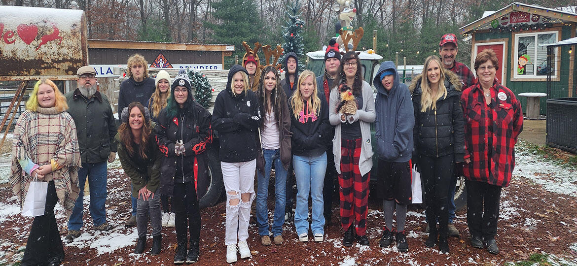 ROYALS visited the Snowman Reindeer Farm in Canton