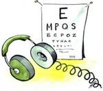 Head set and eye test chart picture